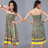 Bohemian European Style Women Dress Quality Low Price Sexy Clothes Vintage Ropa Mujer Print Beach Summer Dress Vestidos De Festa