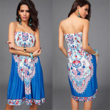 Bohemian European Style Women Dress Quality Low Price Sexy Clothes Vintage Ropa Mujer Print Beach Summer Dress Vestidos De Festa