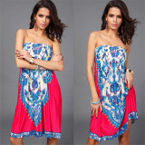 Bohemian European Style Women Dress Quality Low Price Sexy Clothes Vintage Ropa Mujer Print Beach Summer Dress Vestidos De Festa