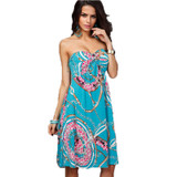 Bohemian European Style Women Dress Quality Low Price Sexy Clothes Vintage Ropa Mujer Print Beach Summer Dress Vestidos De Festa