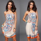 Bohemian European Style Women Dress Quality Low Price Sexy Clothes Vintage Ropa Mujer Print Beach Summer Dress Vestidos De Festa