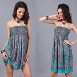 Bohemian European Style Women Dress Quality Low Price Sexy Clothes Vintage Ropa Mujer Print Beach Summer Dress Vestidos De Festa