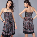 Bohemian European Style Women Dress Quality Low Price Sexy Clothes Vintage Ropa Mujer Print Beach Summer Dress Vestidos De Festa
