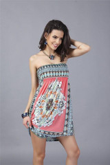 Bohemian European Style Women Dress Quality Low Price Sexy Clothes Vintage Ropa Mujer Print Beach Summer Dress Vestidos De Festa