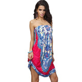 Bohemian European Style Women Dress Quality Low Price Sexy Clothes Vintage Ropa Mujer Print Beach Summer Dress Vestidos De Festa