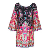 Bohemian Elegant Women Summer Dress Slash neck Beach Tunic Dresses Sundress European Style Sexy Vestidos De Ropa Mujer