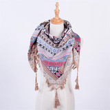 Bohemia Women Scarf Square Scarves Wraps Tassel Printed Girl Shawls Scarf Blanket