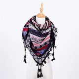 Bohemia Women Scarf Square Scarves Wraps Tassel Printed Girl Shawls Scarf Blanket