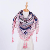 Bohemia Women Scarf Square Scarves Wraps Tassel Printed Girl Shawls Scarf Blanket
