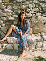 Bohemia Floral V-Neck Split-side Maxi Dress