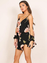 Bohemia Floral Spaghetti-neck Bowknot Romper