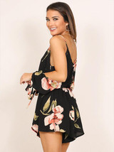 Bohemia Floral Spaghetti-neck Bowknot Romper