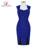 Bodycon Cocktail Dresses 2017 Grace Karin Dark Blue Sleeveless Cheap Short Coctail Dress Robe de Cocktail Party Gown
