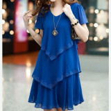 BOBOKATEER Summer Dress 2017 Blue Party Dresses Women Dress Chiffon Robe Sexy Vestido De Festa 4XL 5XL Plus Size Women Clothing