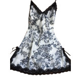 Oioninos Women Sexy Silk Satin Night Dress Sleeveless Nighties V-neck Nightgown Nightdress Lace Sleepwear Nightwear For Ladies