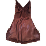Oioninos Women Sexy Silk Satin Night Dress Sleeveless Nighties V-neck Nightgown Nightdress Lace Sleepwear Nightwear For Ladies