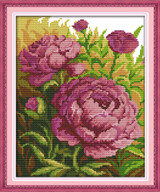 Oil painting peony flowers painting counted printed on canvas DMC 14CT 11CT Chinese Cross Stitch Needlework Sets Embroidery kits