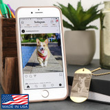 Custom Photo Etched Dog Tag Necklace