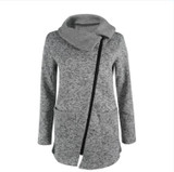 OHRYIYIE Plus Size 5XL Gray Cardigan Women 2018 Spring Autumn Zipper Sweater Women Long Sleeve Pocket Tricot Knitted Cardigan