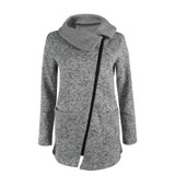 OHRYIYIE Plus Size 5XL Gray Cardigan Women 2018 Spring Autumn Zipper Sweater Women Long Sleeve Pocket Tricot Knitted Cardigan