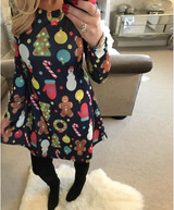 OHRYIYIE Plus Size 5XL Womens Dress 2017 Casual Long Sleeve Print A-Line Dress Female Christmas Party Dresses Vestido De Festa