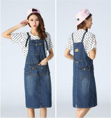 OHRYIYIE New Denim Dress Women 2017 Summer Spring Korean Fashion Strap Denim Dresses Sundress With Hole Overalls Jeans Dress