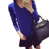 OHRYIYIE Candy Colors Knitted Cardigan Female Spring Autumn Long Sleeve Cardigans For Women Single Breasted Knit Sweater Femme
