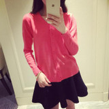 OHRYIYIE Candy Colors Knitted Cardigan Female Spring Autumn Long Sleeve Cardigans For Women Single Breasted Knit Sweater Femme