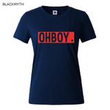 OHBOY Printing Women T-shirt Tops New Fashion Summer Style Tees T shirts Woman Harajuku White Woman Clothing