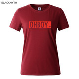 OHBOY Printing Women T-shirt Tops New Fashion Summer Style Tees T shirts Woman Harajuku White Woman Clothing