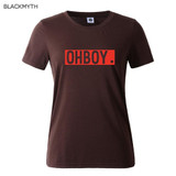 OHBOY Printing Women T-shirt Tops New Fashion Summer Style Tees T shirts Woman Harajuku White Woman Clothing