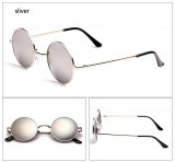 OHMIDA Newest Fashion Women Round Sunglasses Personality metal frame Sunglass Brand Design Men sun glasses mirror Sunglasses