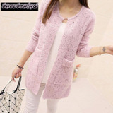 OHCLOTHING 2017 Long Cardigan Women New Fashion Autumn Winter Sweater Women Long Sleeve Knitted Female Tricot Women Clothes