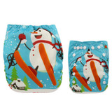 Ohbabyka Waterproof PUL Cloth Diaper Cartoon Digital Position Pocket Diaper with Microfiber Insert Baby Diapering Reusable