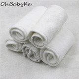 Ohbabyka Reusable Adult Cloth Diaper Microfiber Inserts 4 Layer Nappies Liner Absorbent Nappies for Adult Diaper 5pcs/lot
