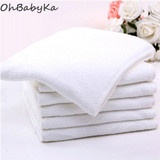 Ohbabyka Reusable Adult Cloth Diaper Microfiber Inserts 4 Layer Nappies Liner Absorbent Nappies for Adult Diaper 5pcs/lot