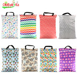 Ohbabyka Lovey Hanging Wet Bag Reusable Cloth Diaper Bags for mum Large Garbage Bag Zippered Washable Baby Diapers Dry Wet Bag