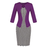 Office Dress Black Plaid Bodycon Pencil Vintage Midi Fashion Apparel Vestido De Festa Clothes Female Women Work Summer Dress