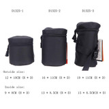 Waterproof Padded Protector  Camera Lens Bag Case Pouch for DSLR Nikon Canon Sony Lenses Black Size S M L