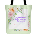 Floral Scripture Tote Bags