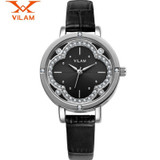 Watches Women Luxury Brand VILAM Quartz Watch Waterproof Casual Fashion Flower Rhinestones Leather Wristwatch relogios femininos