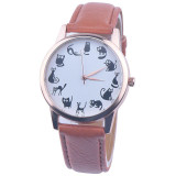 watches women fashion watch 2016 luxury brand Cute small cat PU Leather Band Analog Quartz Vogue Wrist Watches relojes mujer