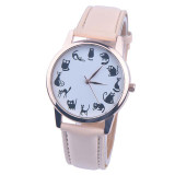 watches women fashion watch 2016 luxury brand Cute small cat PU Leather Band Analog Quartz Vogue Wrist Watches relojes mujer