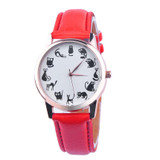 watches women fashion watch 2016 luxury brand Cute small cat PU Leather Band Analog Quartz Vogue Wrist Watches relojes mujer