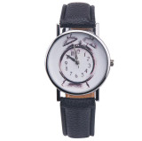 watches women fashion watch 2016 brand PU Leather Alarm clock printing Analog Quartz Vogue Wrist Watches lady hours reloj muje