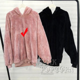 Warm Women Oversize Hoodies Sweatshirts Autumn Winter Solid Color Fleece Long Sleeve Loose Pullover