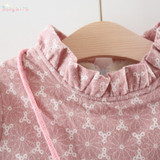 Warm Winter Long Sleeve Princess Infants Baby Kids Girl Infantil Tutu Party Ruffles Collar Thick Dress Vestido+Fox Bow Bag S6047