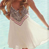 2017 New Arrival Summer Sexy Women Casual Sleeveless Evening Party Beach Dress Short Mini Dress Vestido De Festa