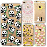 Phone Case For iPhone 6 6s 6sPlus 6Plus SE 5 5s Cover Flowers Girls Cat Cartoon Mandala Banana Panda Soft Silicone coque Capa