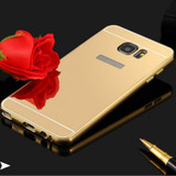 Phone Case For Samsung Galaxy A3 A5 A7 2017 S7 Edge Luxury Gold Plating Mirror Metal Aluminum Cover For Samsung S7 Edge Case